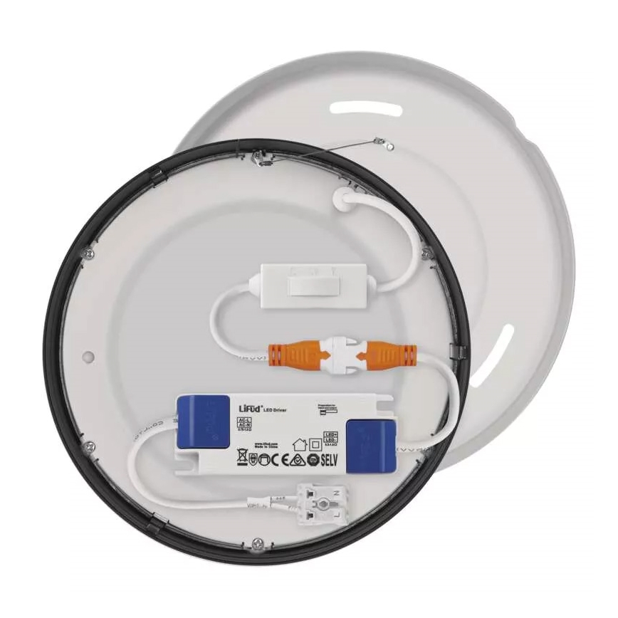 LED Плафон NEXXO LED/12,5W/230V 3000/3500/4000K Ø 17 см черен