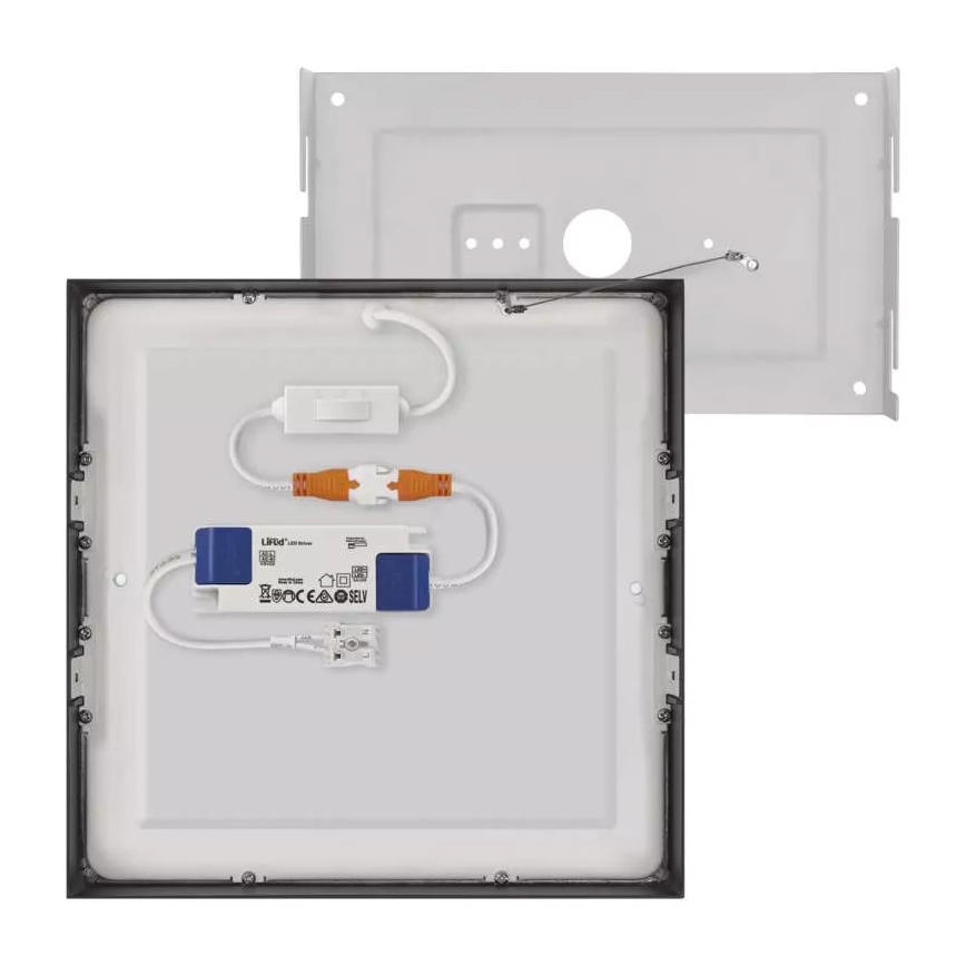 LED Плафон NEXXO LED/21W/230V 3000/3500/4000K 22,5x22,5 см черен