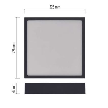 LED Плафон NEXXO LED/21W/230V 3000/3500/4000K 22,5x22,5 см черен