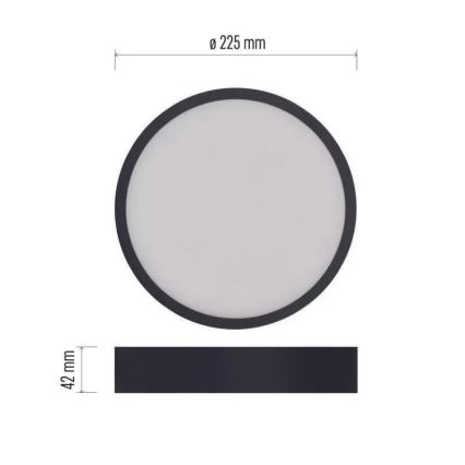 LED Плафон NEXXO LED/21W/230V 3000/3500/4000K Ø 22,5 см черен