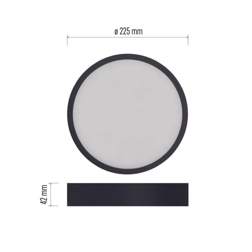 LED Плафон NEXXO LED/21W/230V 3000/3500/4000K Ø 22,5 см черен