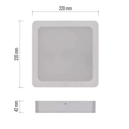 LED Плафон LED/24W/230V 22x22 см бял