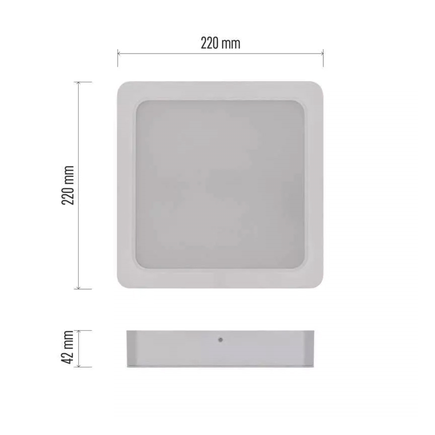 LED Плафон LED/24W/230V 22x22 см бял