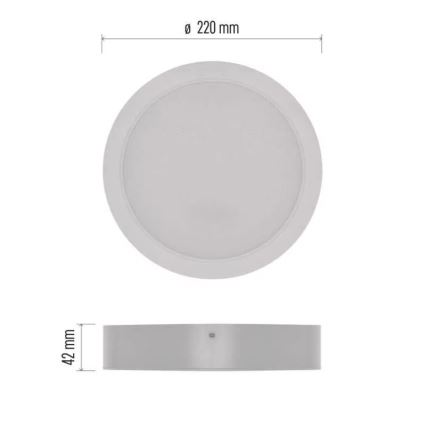 LED Плафон LED/24W/230V Ø 22 см бял