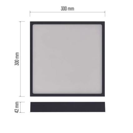 LED Плафон NEXXO LED/28,5W/230V 3000/3500/4000K 30x30 см черен