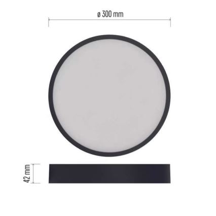 LED Плафон NEXXO LED/28,5W/230V 3000/3500/4000K Ø 30 см черен