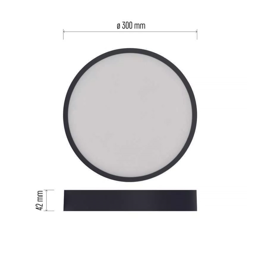 LED Плафон NEXXO LED/28,5W/230V 3000/3500/4000K Ø 30 см черен