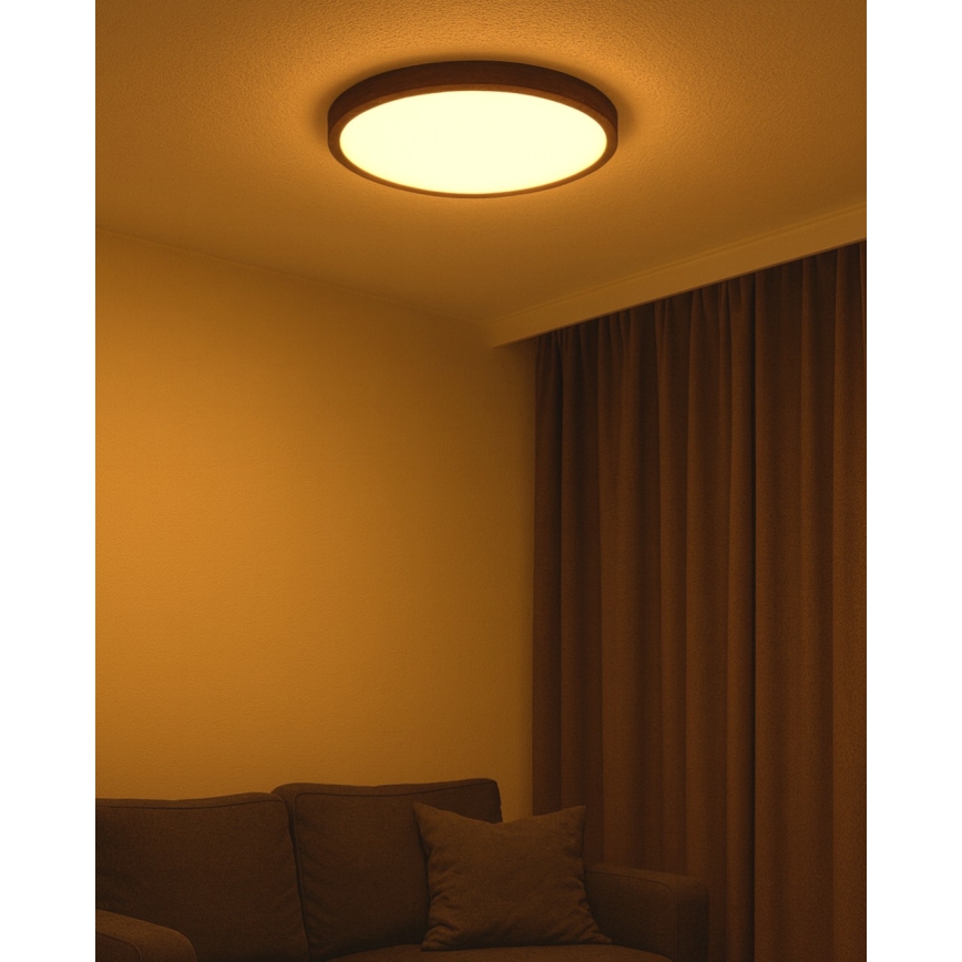 LED плафон LED/40W/230V 3000/4000/6500K Ø 50 см кафяв