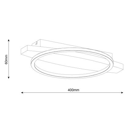 LED плафон MELISA LED/12W/230V 30x40 см в цвят бор