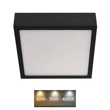 LED Плафон NEXXO LED/12,5W/230V 3000/3500/4000K 17x17 см черен