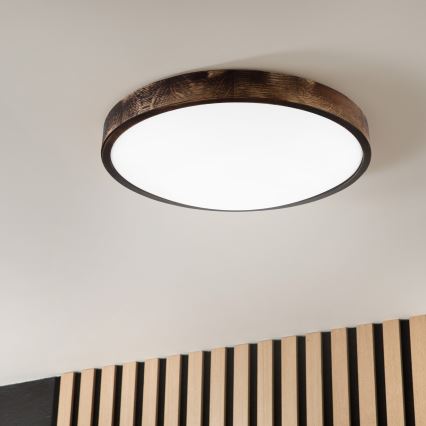 LED плафон OAK SMOKY SLIM LED/36W/230V 4000K диам. 47 см дъб/тъмно кафяв
