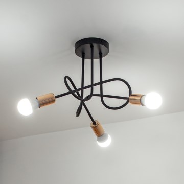 LED плафон OXFORD 3xE27/15W/230V, черен
