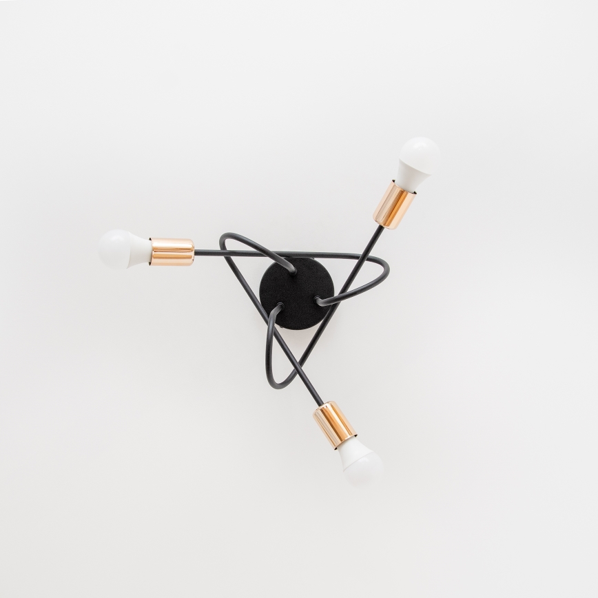 LED плафон OXFORD 3xE27/15W/230V, черен