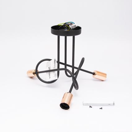 LED плафон OXFORD 3xE27/15W/230V, черен