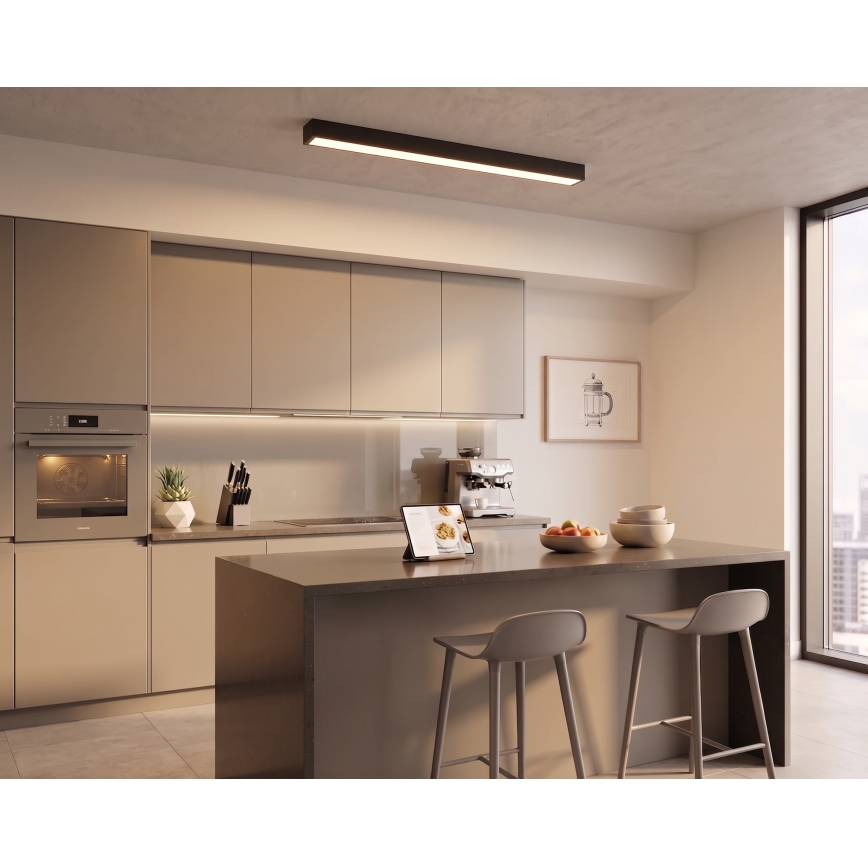 LED Плафон/полилей на кабел LED/44W/230V 3000K 120 cm черен