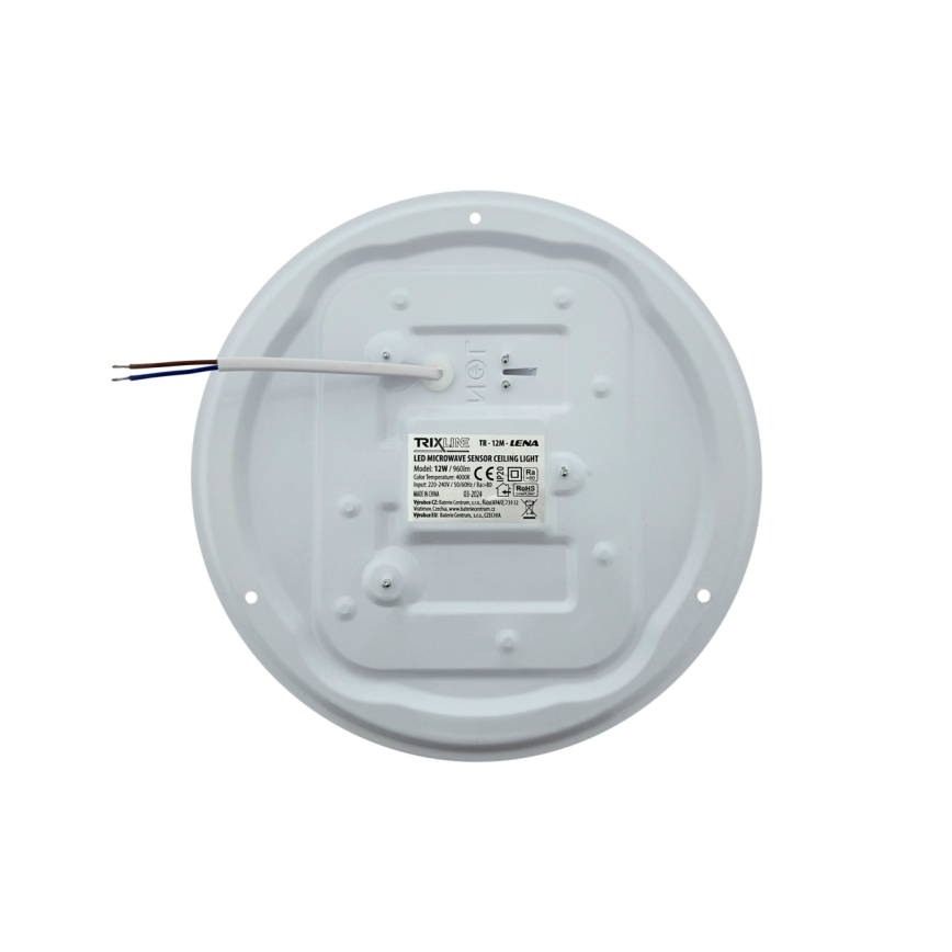 LED плафон с датчик за движение LENA LED/12W/230V Ø 25,7 см бял