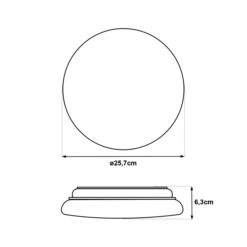 LED плафон с датчик за движение LENA LED/12W/230V Ø 25,7 см бял