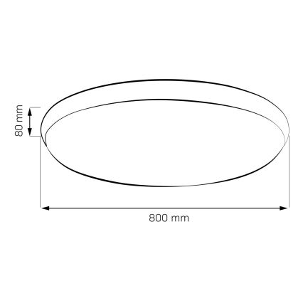 LED димируем таванен плафон KERN LED/80W/230V 3000/4000/6000K Ø 80 см златен + дистанционно управление