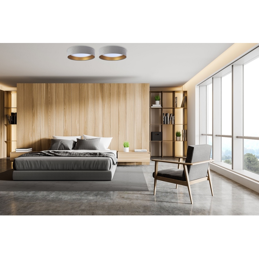 LED Димируем плафон SMART GALAXY LED/24W/230V Ø 45 см 2700-6500K Wi-Fi Tuya сив/златист + дистанционно