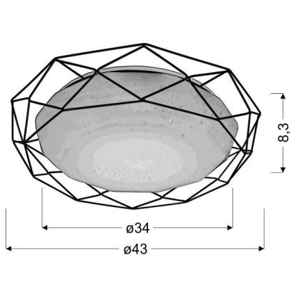 LED Плафон SVEN LED/24W/230V Ø 43 см лъскав хром
