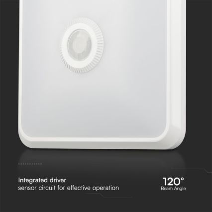 LED Плафон със сензор SAMSUNG CHIP LED/12W/230V 3000/4000/6000K бял