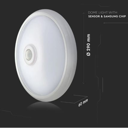 LED Плафон със сензор SAMSUNG CHIP LED/12W/230V 4000K