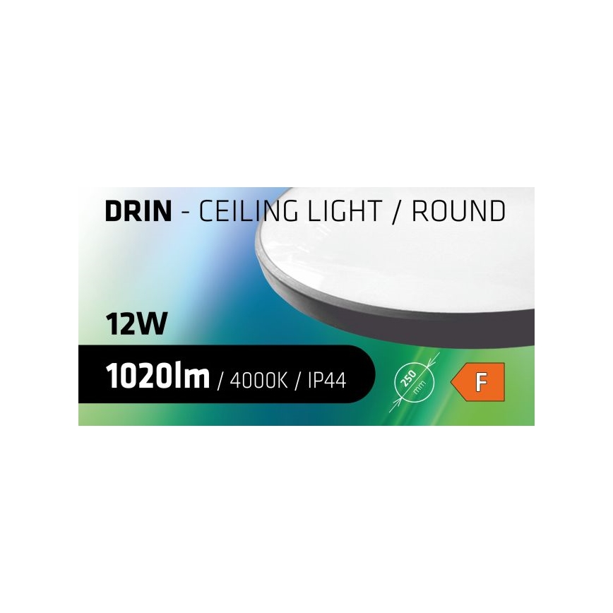 LED Плафон за баня CIRCLE LED/12W/230V 4000K Ø 25 см IP44 черен