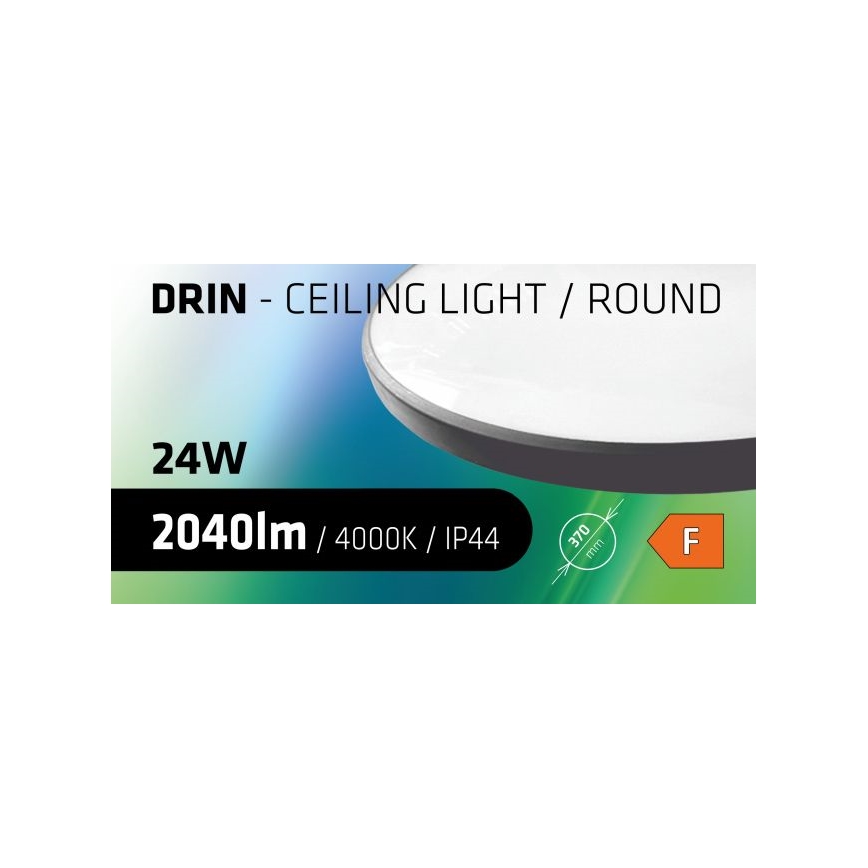 LED Плафон за баня CIRCLE LED/24W/230V 4000K Ø 37 см IP44 черен