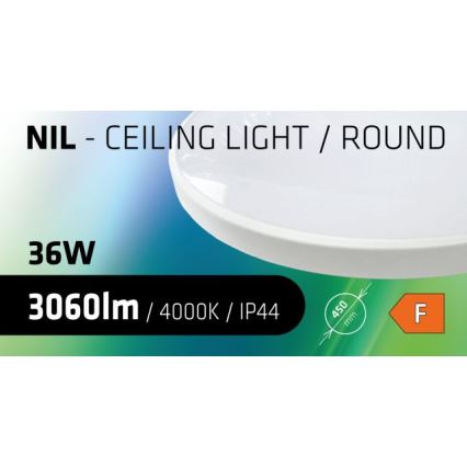 LED Плафон за баня CIRCLE LED/36W/230V 4000K Ø 45 см IP44 бял