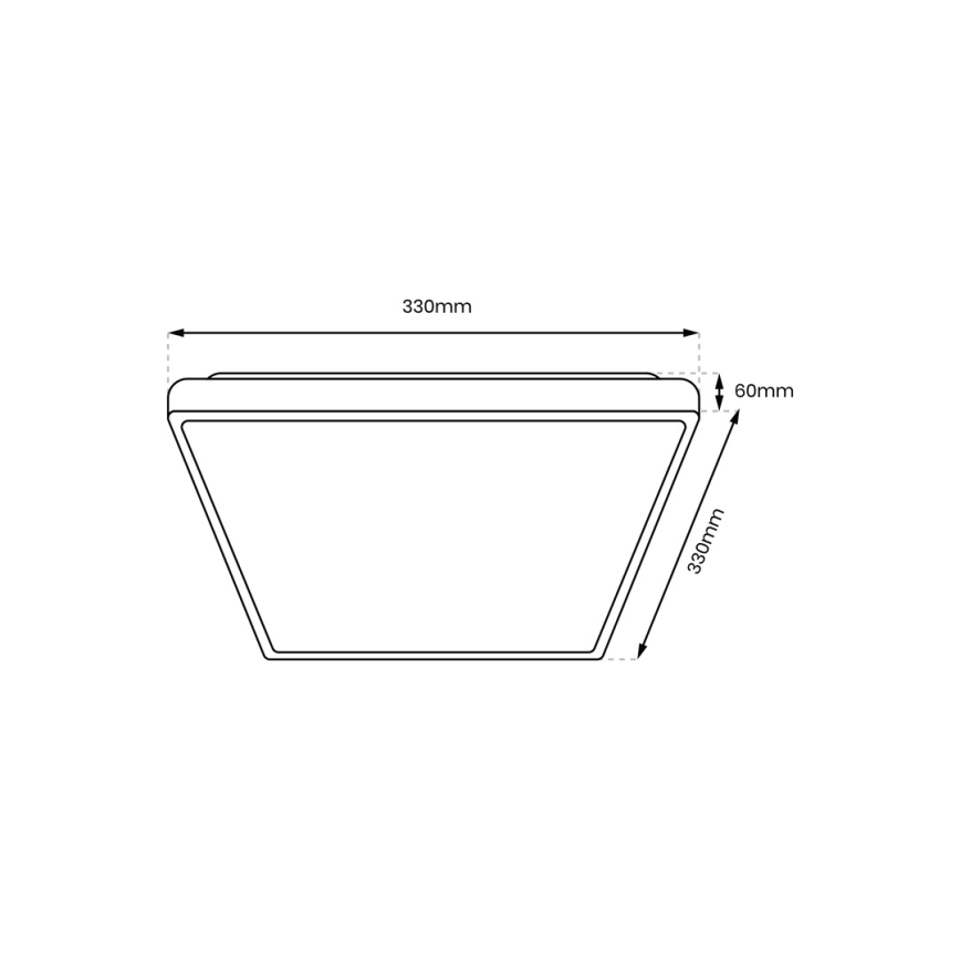 LED Плафон за баня DABAR LED/17W/230V 4000K 33x33 см IP44