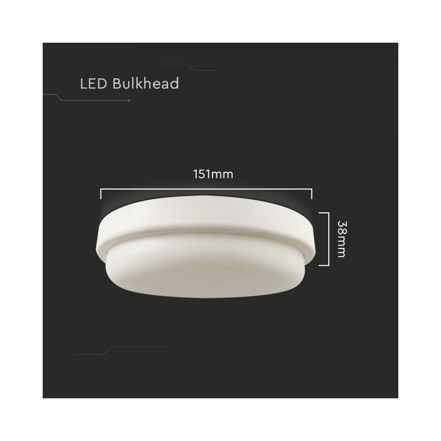 LED Плафон за баня LED/12W/230V 3000K IP54 Ø 15 см