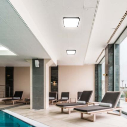 LED Плафон за баня LED/18W/230V 4000K IP44 25x25 см черен