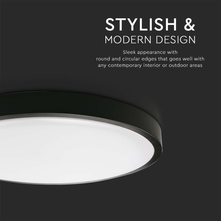 LED Плафон за баня LED/18W/230V 4000K IP44 черен