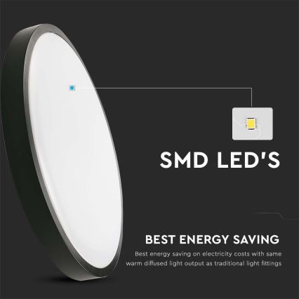 LED Плафон за баня LED/18W/230V 4000K IP44 черен