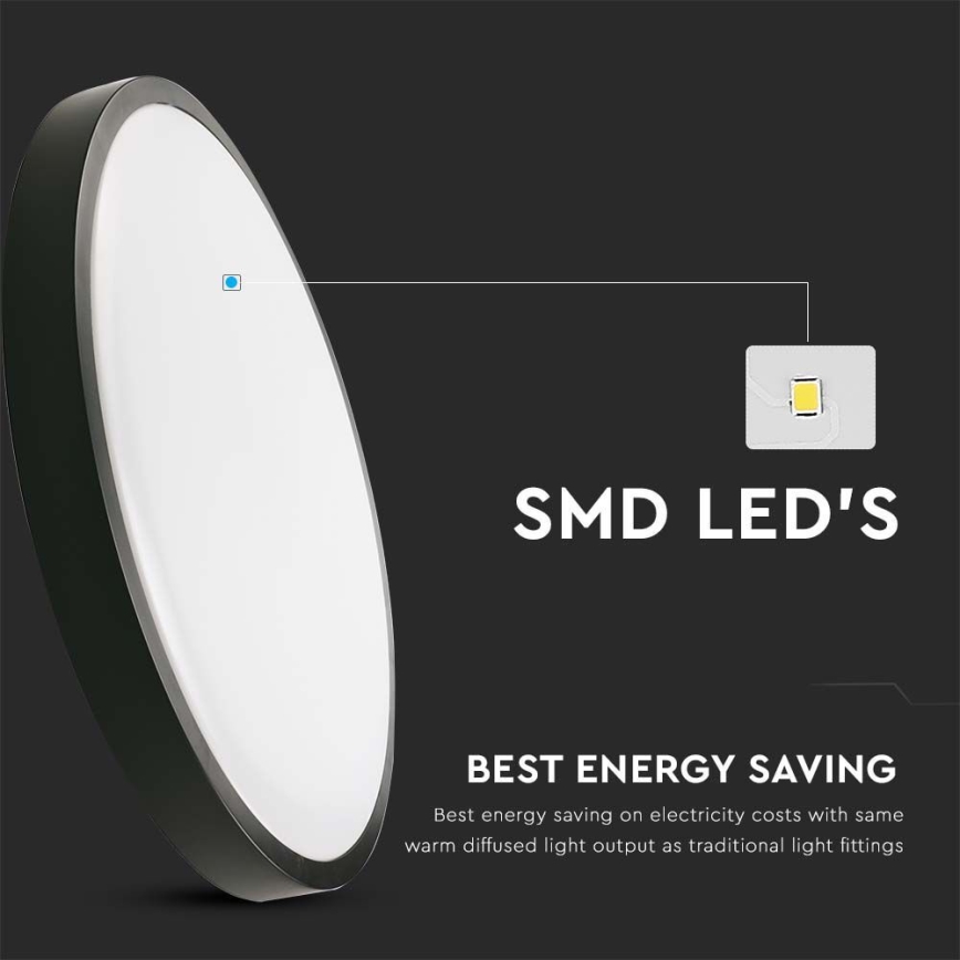 LED Плафон за баня LED/18W/230V 4000K IP44 черен