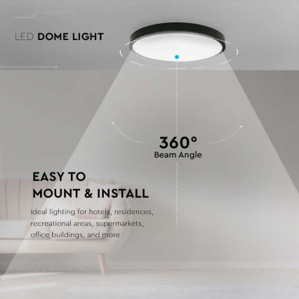 LED Плафон за баня LED/18W/230V 4000K IP44 черен