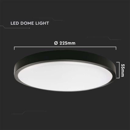LED Плафон за баня LED/18W/230V 4000K IP44 черен