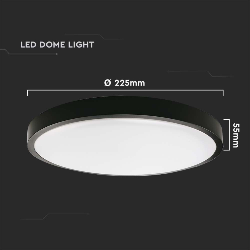 LED Плафон за баня LED/18W/230V 4000K IP44 черен