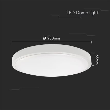 LED Плафон за баня SAMSUNG CHIP LED/18W/230V IP44 3000K Ø 25 см бял