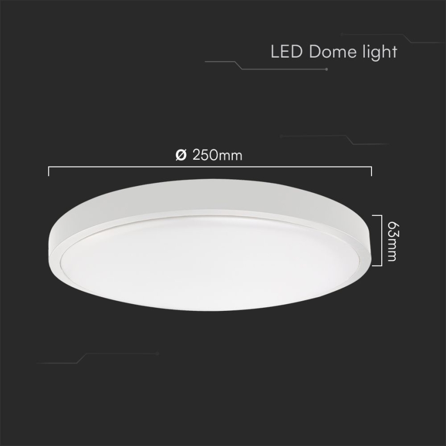 LED Плафон за баня SAMSUNG CHIP LED/18W/230V IP44 3000K Ø 25 см бял