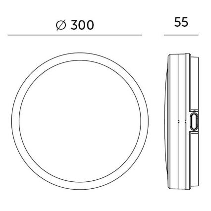 LED Плафон за баня LED/18W/230V 3000/4000/6500K IP65 Ø 30 см черен