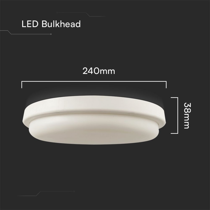 LED Плафон за баня LED/24W/230V 3000K IP54 Ø 24 см