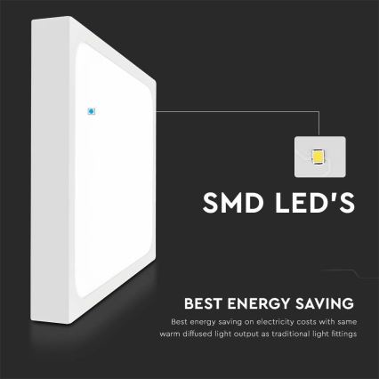 LED Плафон за баня LED/24W/230V 4000K IP44 29,5x29,5 см бял