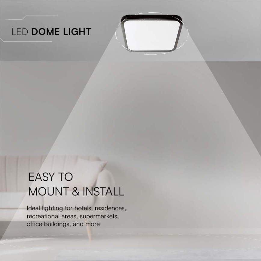 LED Плафон за баня LED/24W/230V 4000K IP44 черен