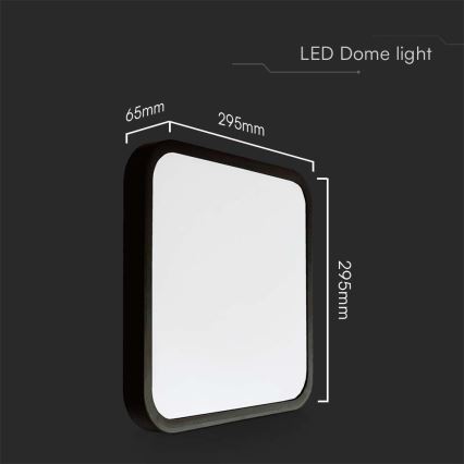 LED Плафон за баня LED/24W/230V 4000K IP44 черен
