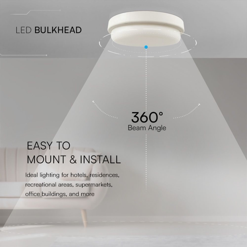 LED Плафон за баня LED/24W/230V 4000K IP54 Ø 24 см