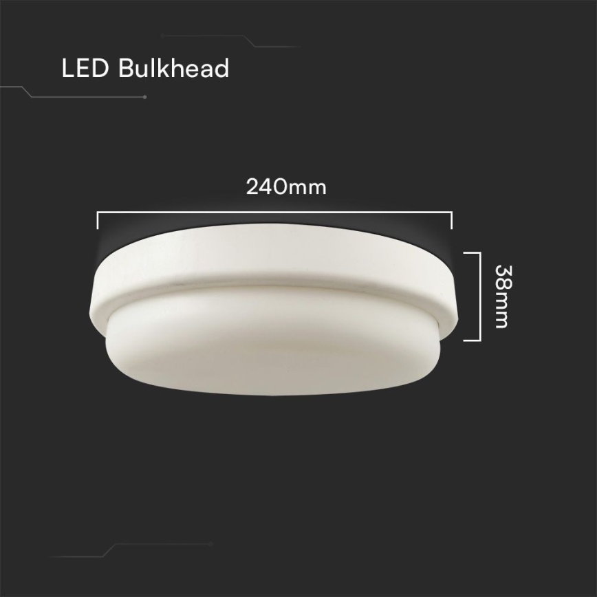 LED Плафон за баня LED/24W/230V 4000K IP54 Ø 24 см