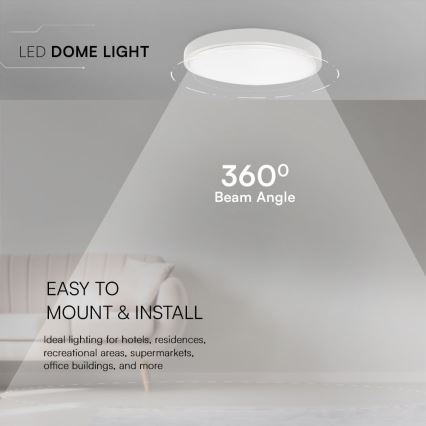 LED Плафон за баня SAMSUNG CHIP LED/24W/230V IP44 3000K Ø 29 см бял