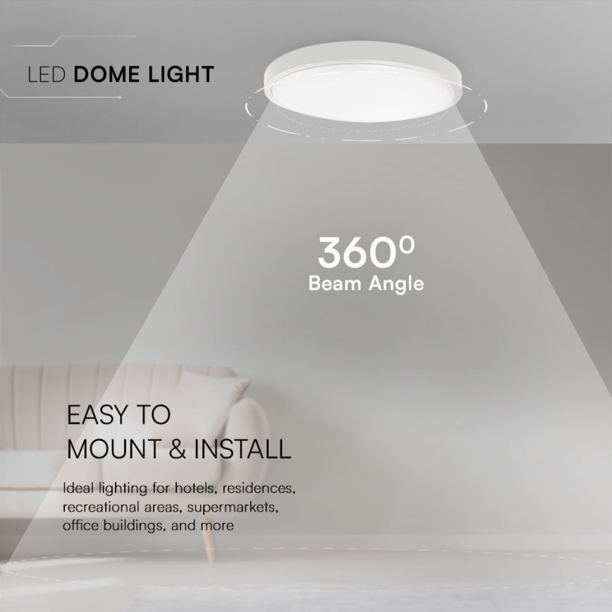 LED Плафон за баня SAMSUNG CHIP LED/24W/230V IP44 6500K Ø 29 см бял
