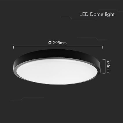 LED Плафон за баня SAMSUNG CHIP LED/24W/230V IP44 6500K Ø 29 см черен